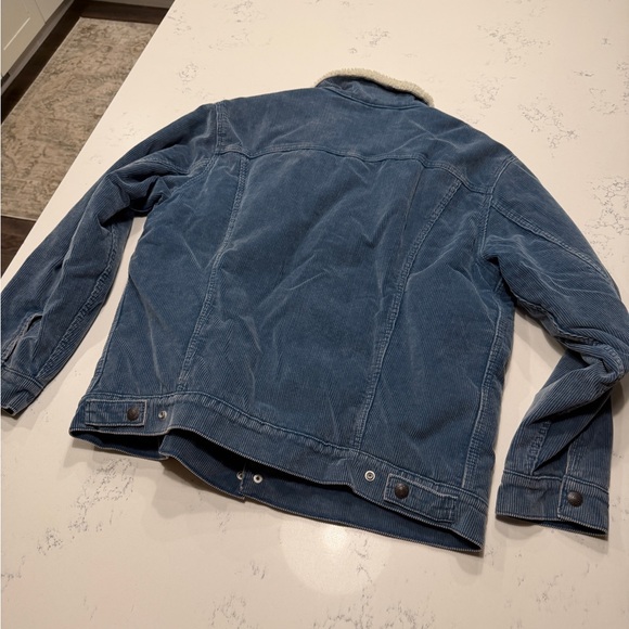 Men's Blue corduroy Jacket with Sherpa Lining - Picture 3 of 10